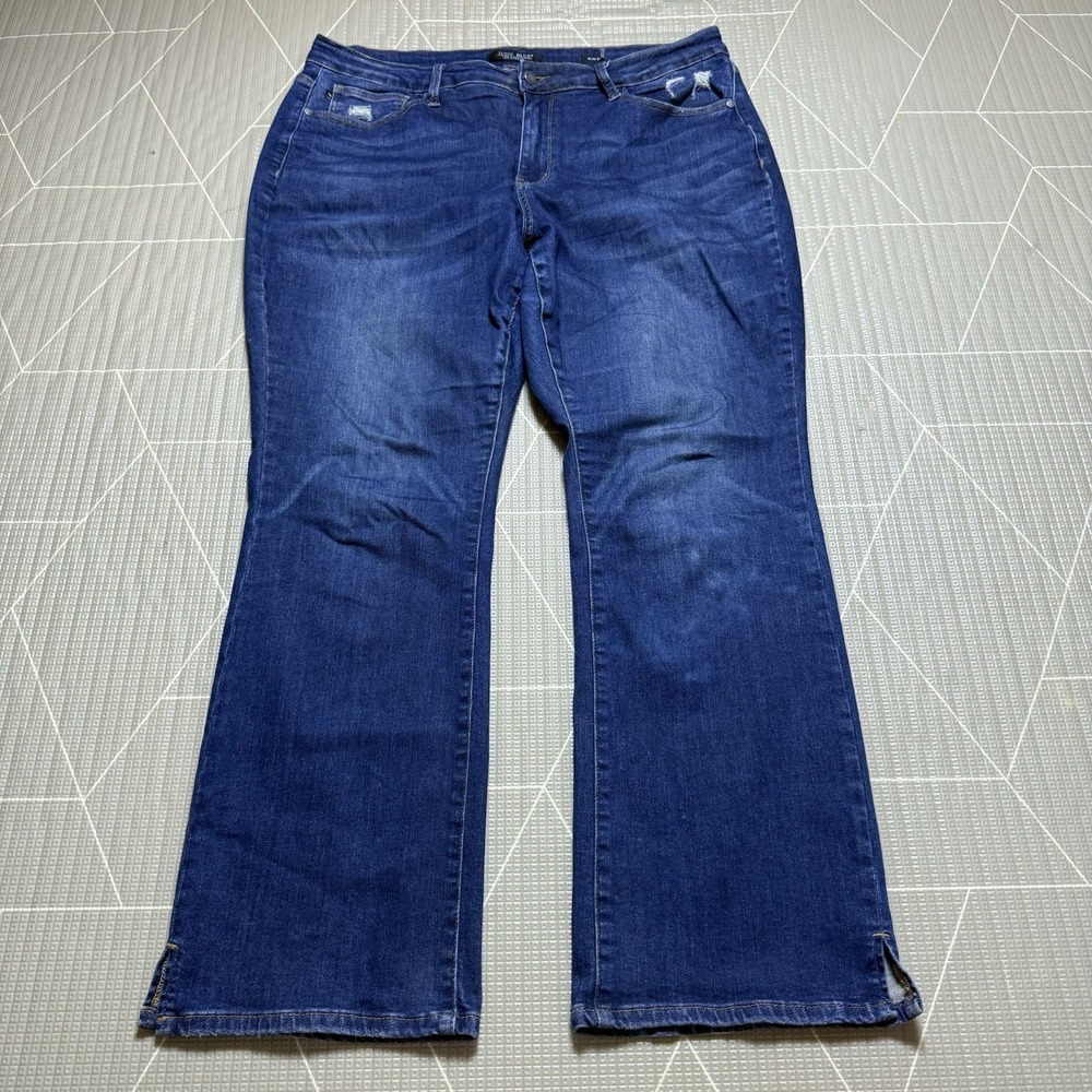 Judy Blue Slim Bootcut Jeans Dark Wash Distressed High Rise 20W JB88290-R